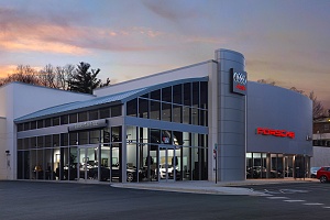 outside view of a completed audi dealership renovation