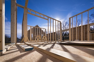 the framing of a new home construction